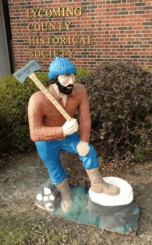 Lumberjack at the Taber Museum